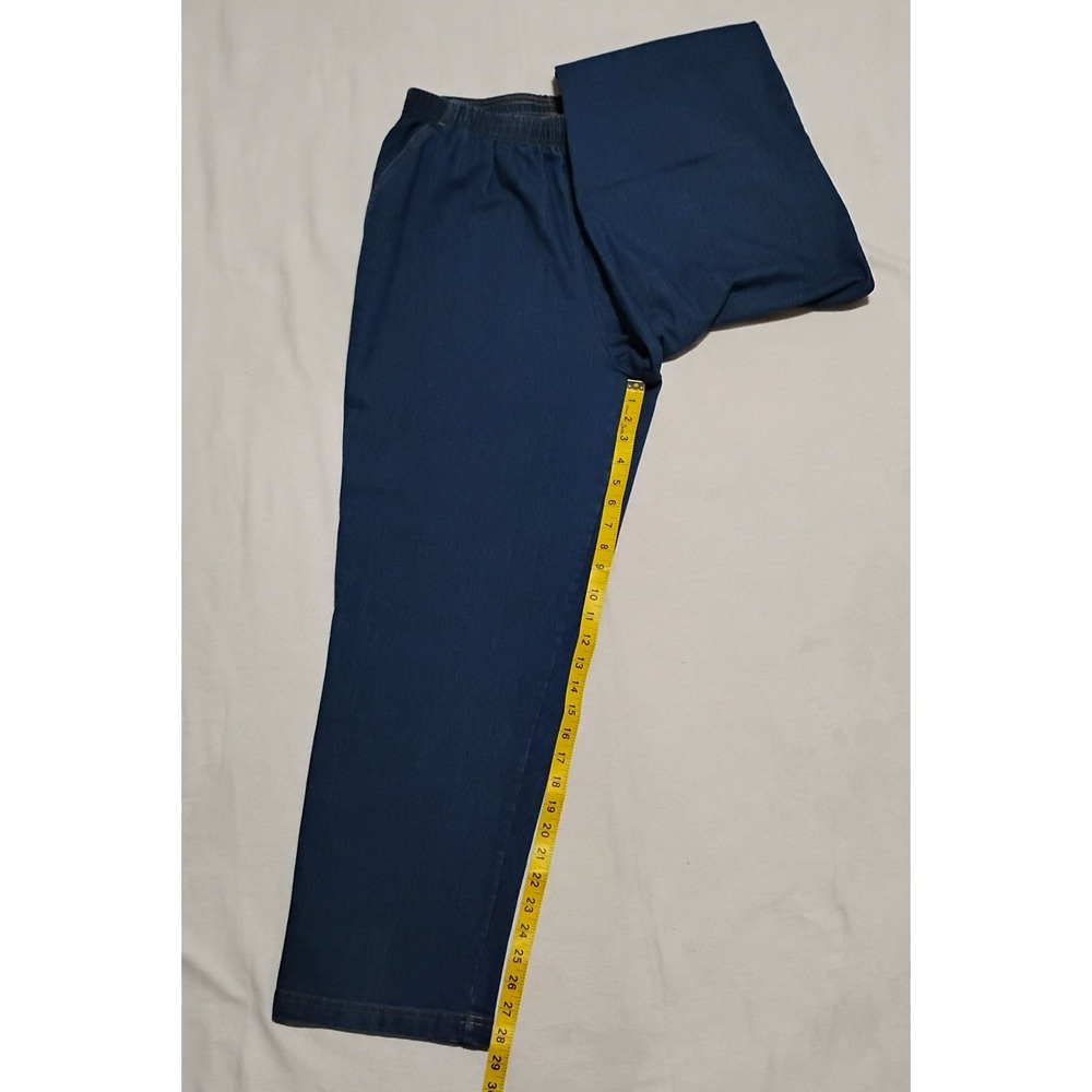 Laura Scott Women's Pull-On Stretch Denim Jeans Blue Medium Wash Straight 16 - Picture 3 of 8